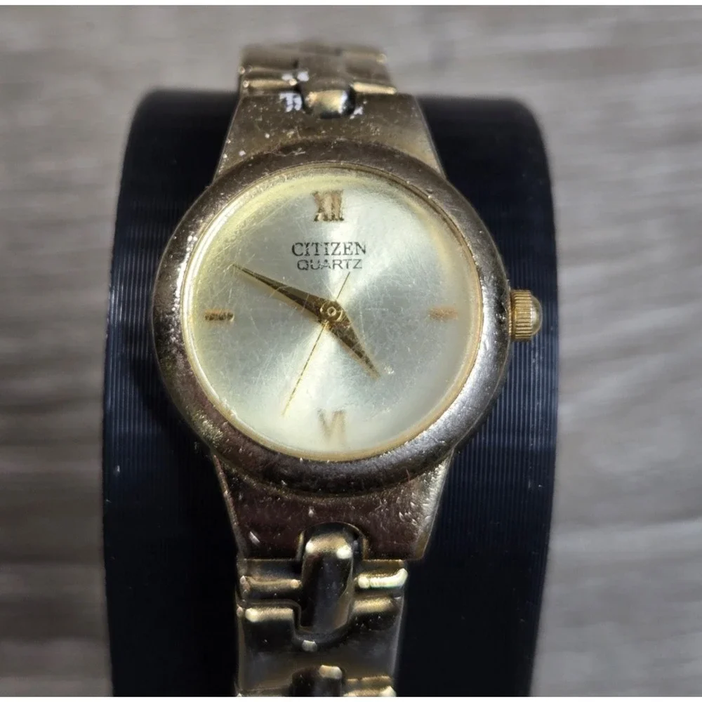 Vintage Citizen Quartz Gold Tone Stainless Steel Women Watch 5930-S92782 Tested